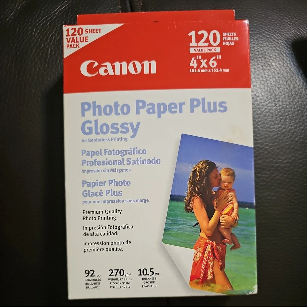 Canon 4x6 Photo Paper Plus Glossy - 120 Sheets Pack